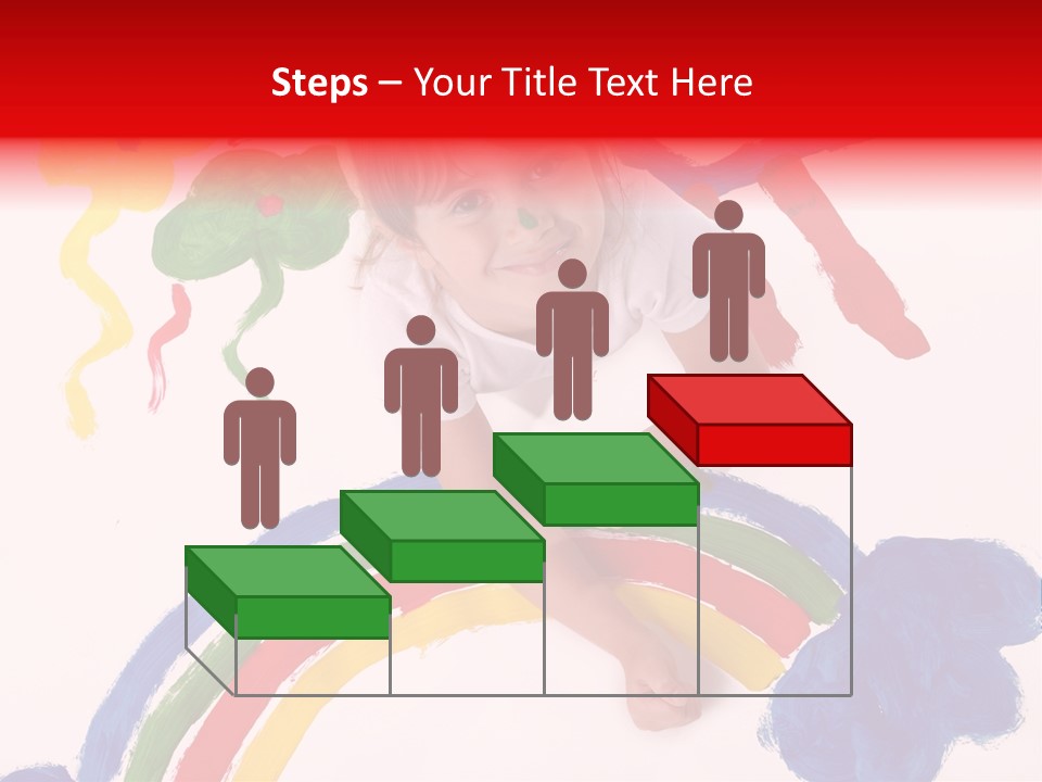 A Cute Young Girl Painting A Picture PowerPoint Template