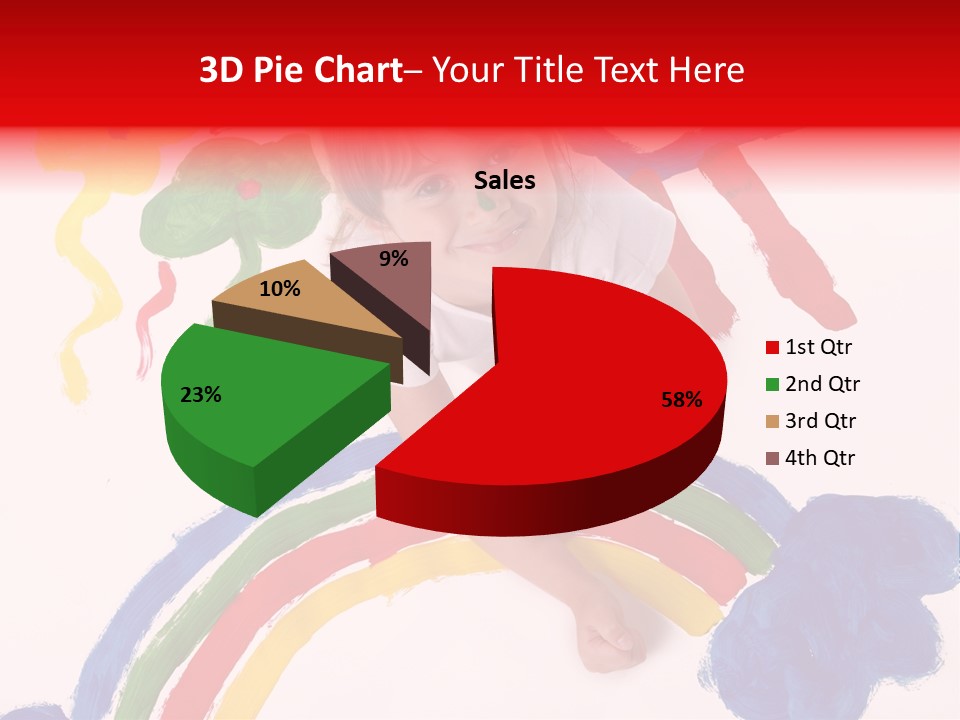 A Cute Young Girl Painting A Picture PowerPoint Template