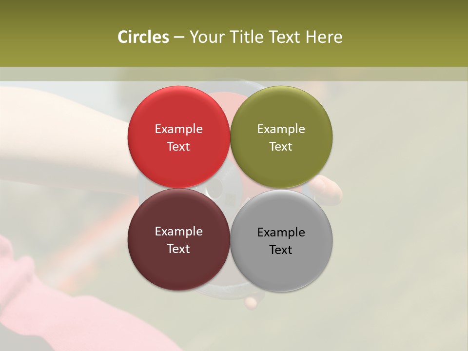 Discus In Hand With Athletic Field In Background PowerPoint Template