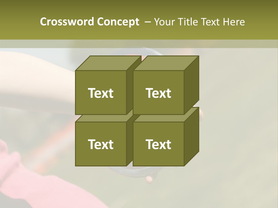 Discus In Hand With Athletic Field In Background PowerPoint Template