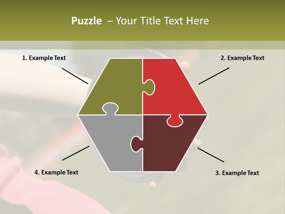 Discus In Hand With Athletic Field In Background PowerPoint Template