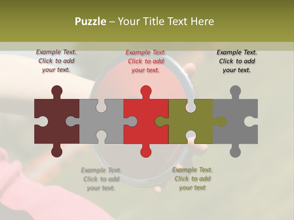 Discus In Hand With Athletic Field In Background PowerPoint Template