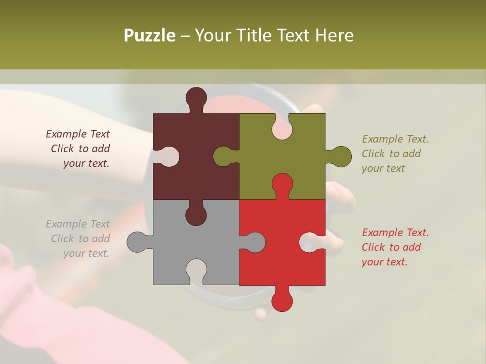 Discus In Hand With Athletic Field In Background PowerPoint Template