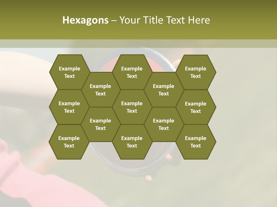 Discus In Hand With Athletic Field In Background PowerPoint Template