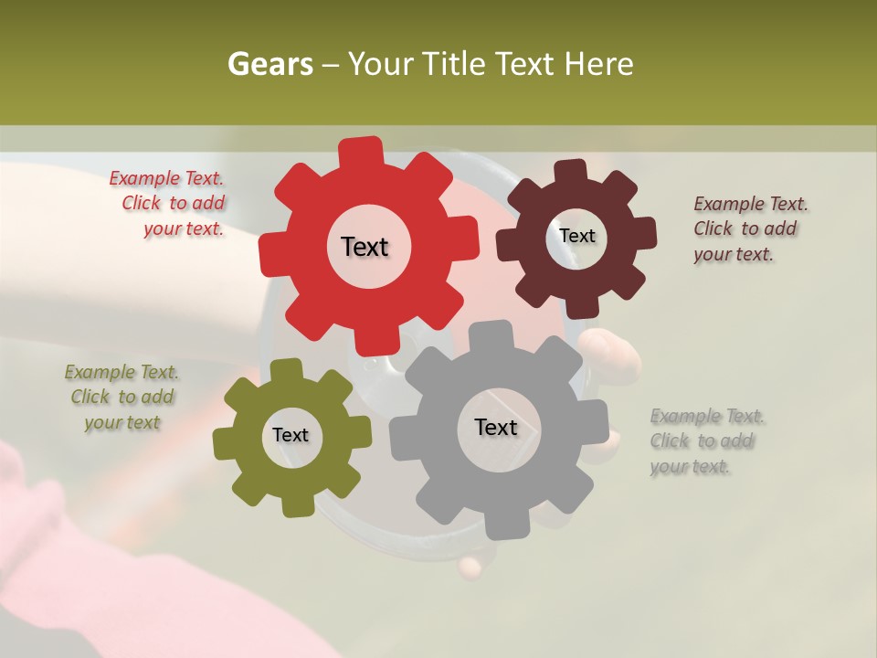 Discus In Hand With Athletic Field In Background PowerPoint Template