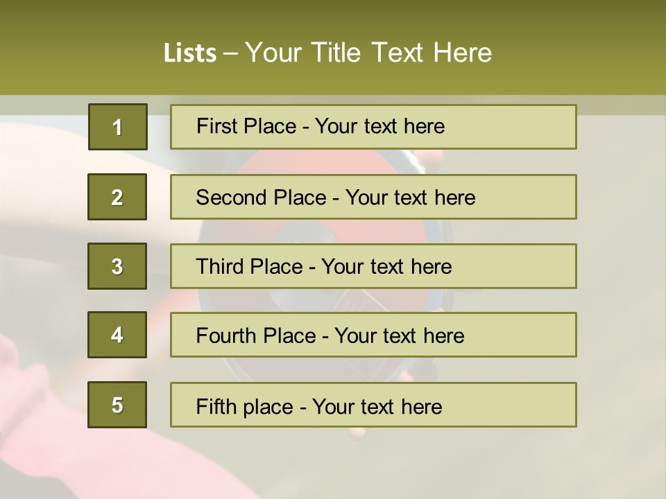 Discus In Hand With Athletic Field In Background PowerPoint Template