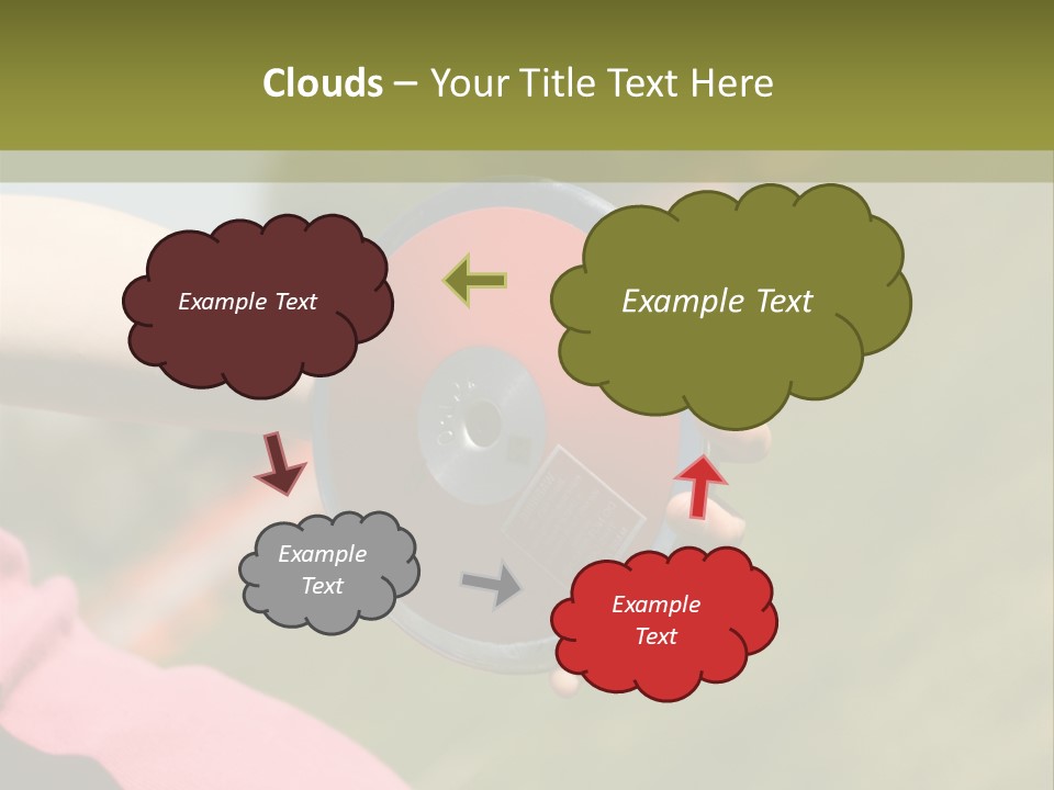 Discus In Hand With Athletic Field In Background PowerPoint Template
