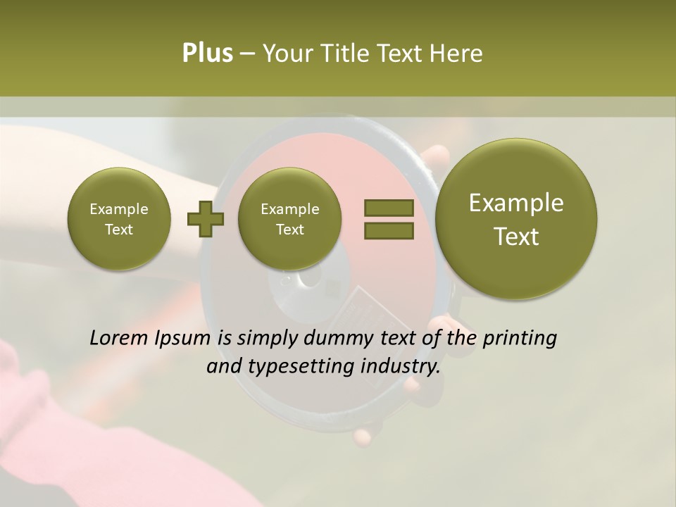 Discus In Hand With Athletic Field In Background PowerPoint Template
