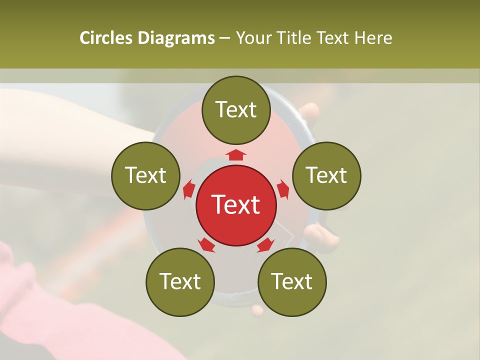 Discus In Hand With Athletic Field In Background PowerPoint Template