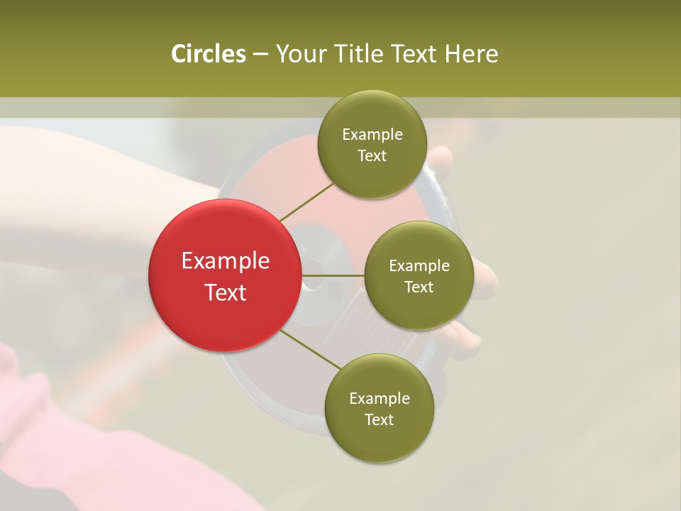 Discus In Hand With Athletic Field In Background PowerPoint Template