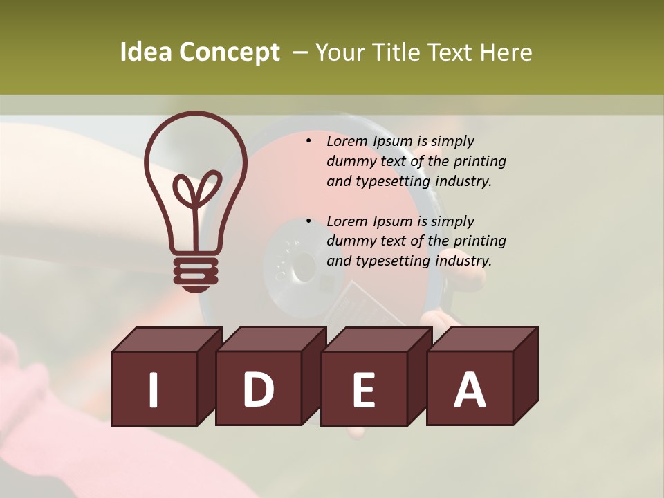 Discus In Hand With Athletic Field In Background PowerPoint Template