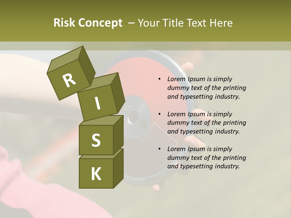 Discus In Hand With Athletic Field In Background PowerPoint Template