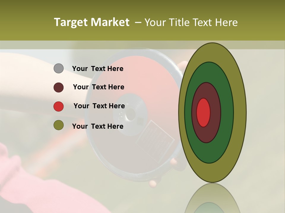 Discus In Hand With Athletic Field In Background PowerPoint Template