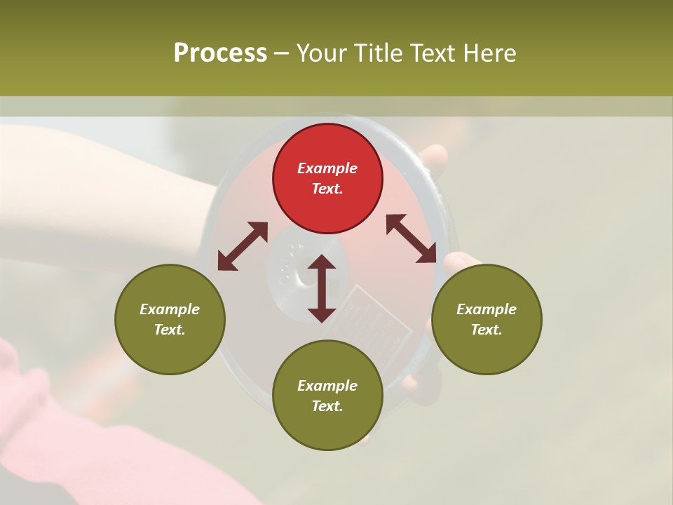 Discus In Hand With Athletic Field In Background PowerPoint Template