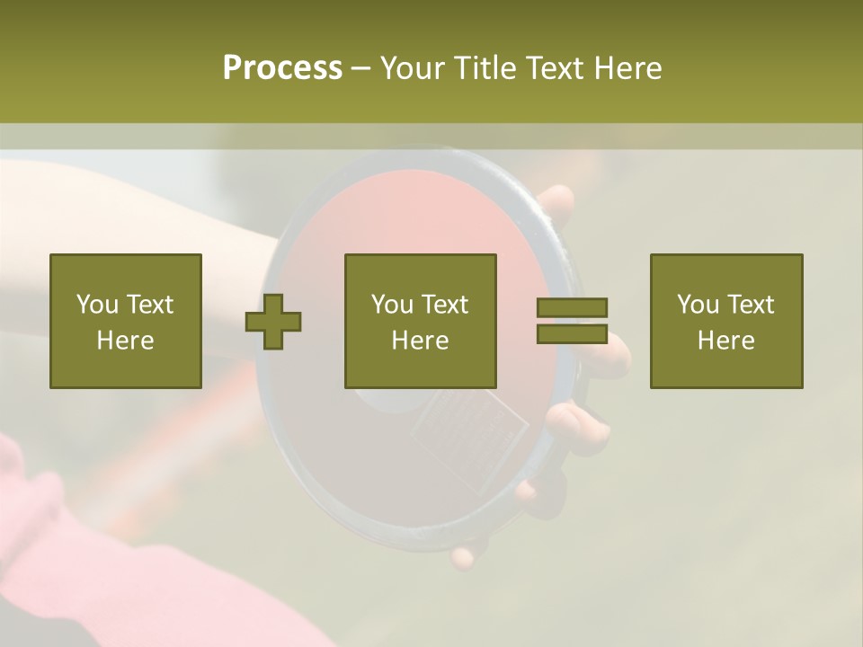 Discus In Hand With Athletic Field In Background PowerPoint Template