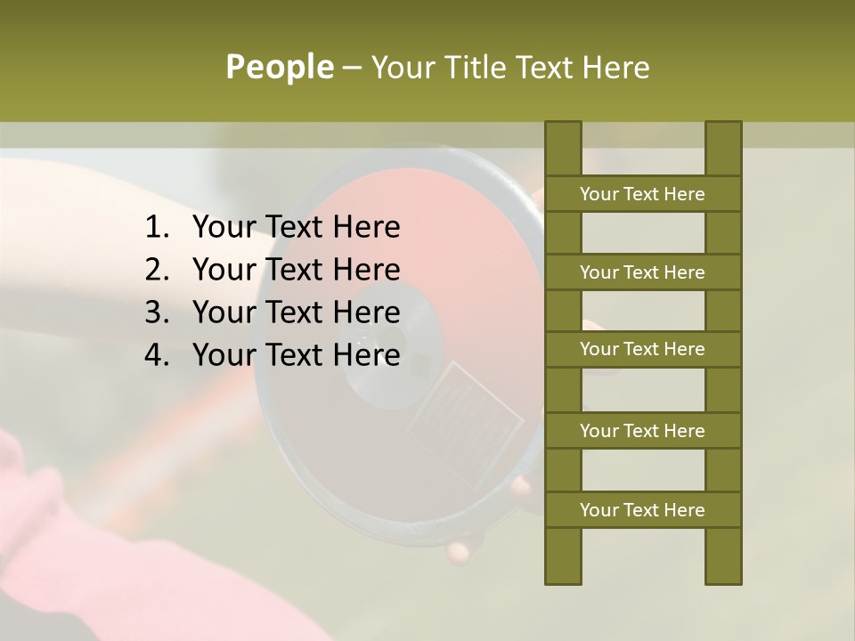 Discus In Hand With Athletic Field In Background PowerPoint Template