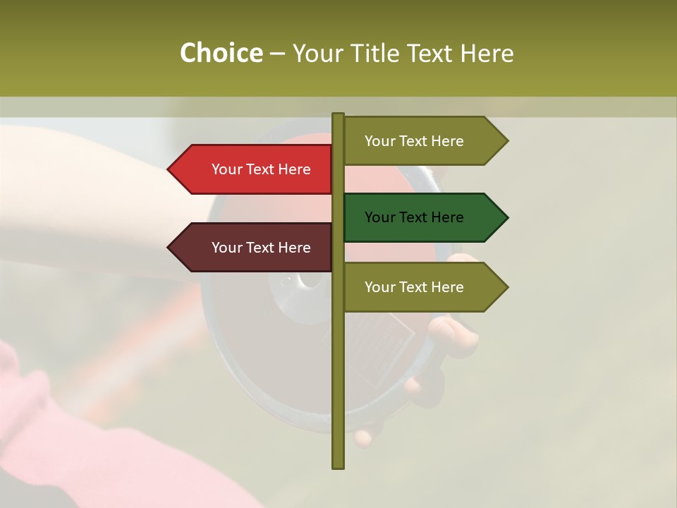 Discus In Hand With Athletic Field In Background PowerPoint Template