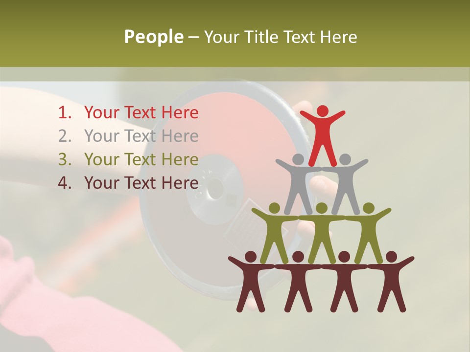 Discus In Hand With Athletic Field In Background PowerPoint Template