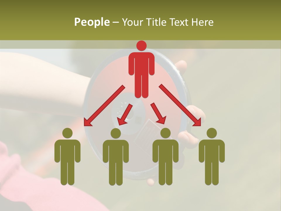 Discus In Hand With Athletic Field In Background PowerPoint Template