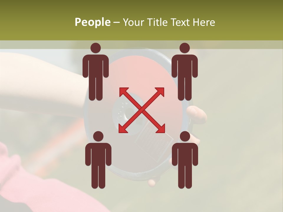 Discus In Hand With Athletic Field In Background PowerPoint Template