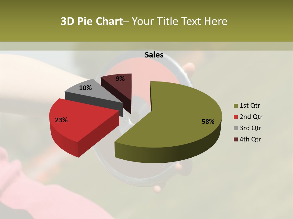 Discus In Hand With Athletic Field In Background PowerPoint Template