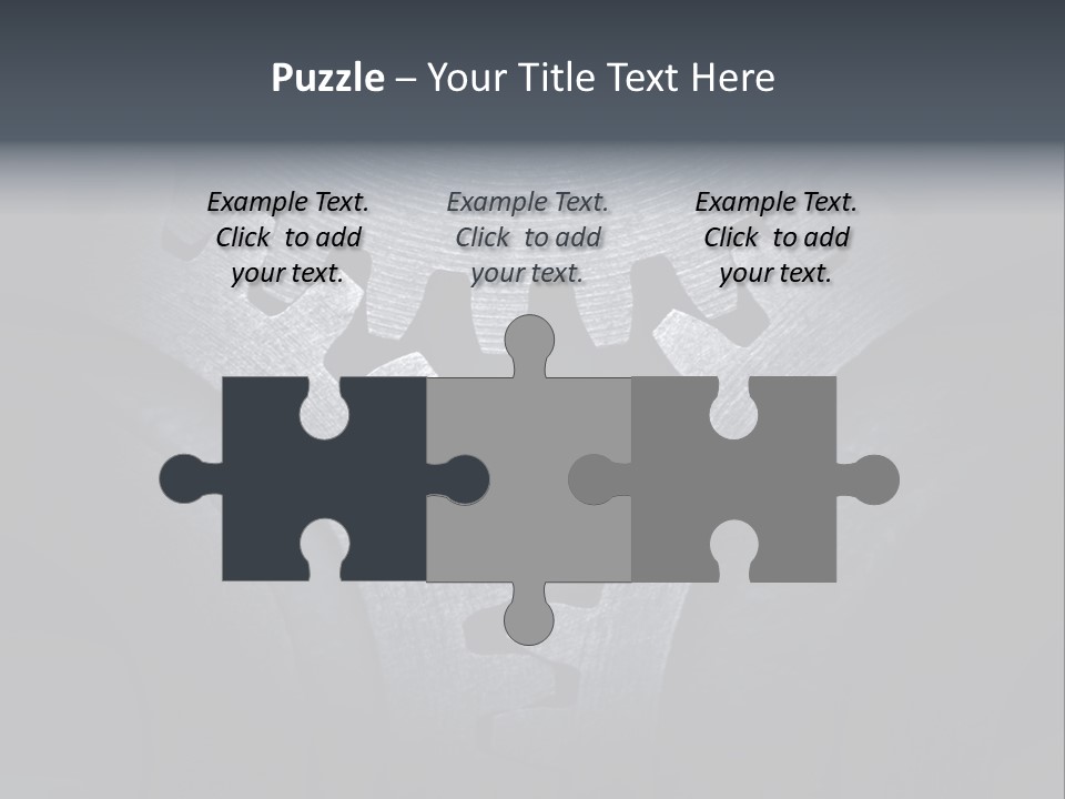 Close-Up Of A Set Of Metallic Gears. PowerPoint Template