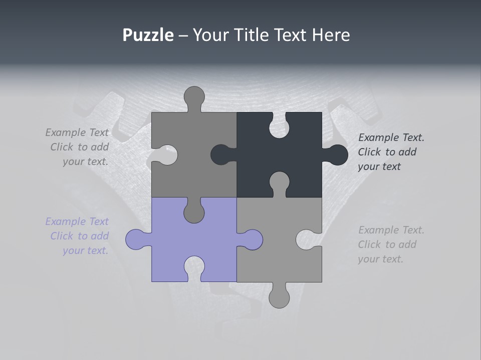 Close-Up Of A Set Of Metallic Gears. PowerPoint Template