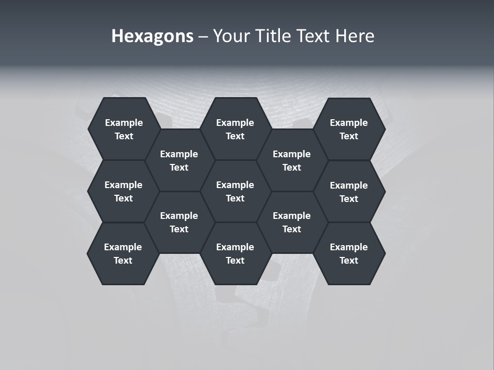 Close-Up Of A Set Of Metallic Gears. PowerPoint Template
