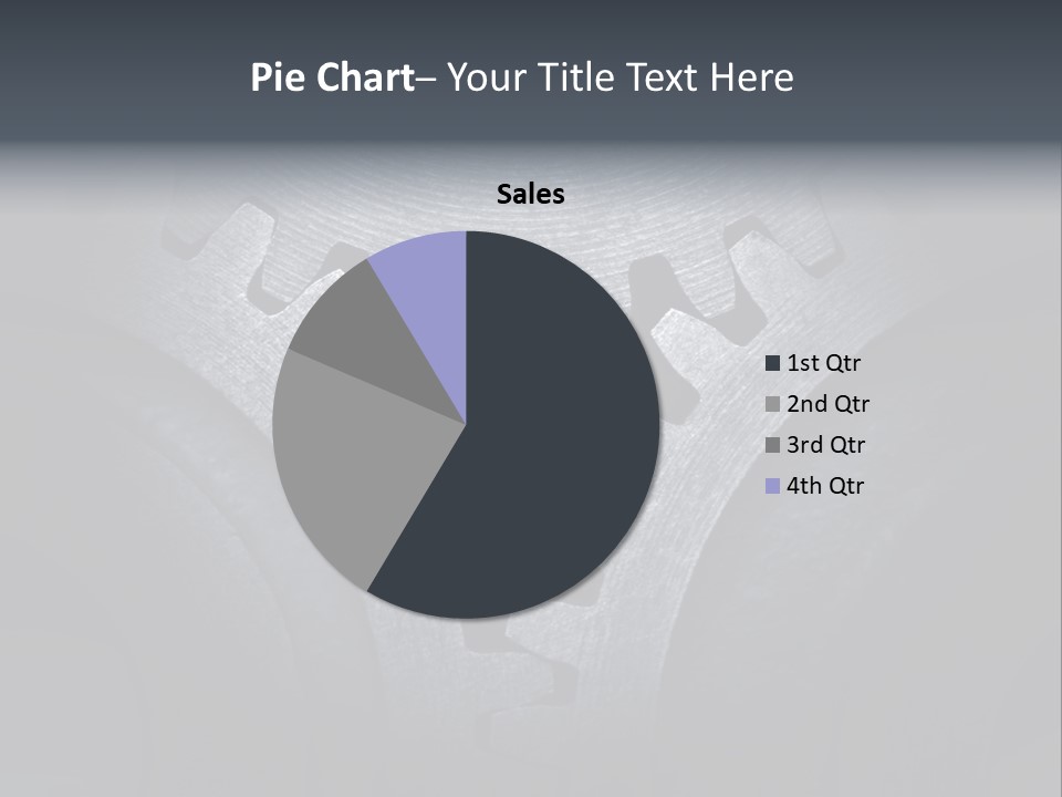 Close-Up Of A Set Of Metallic Gears. PowerPoint Template
