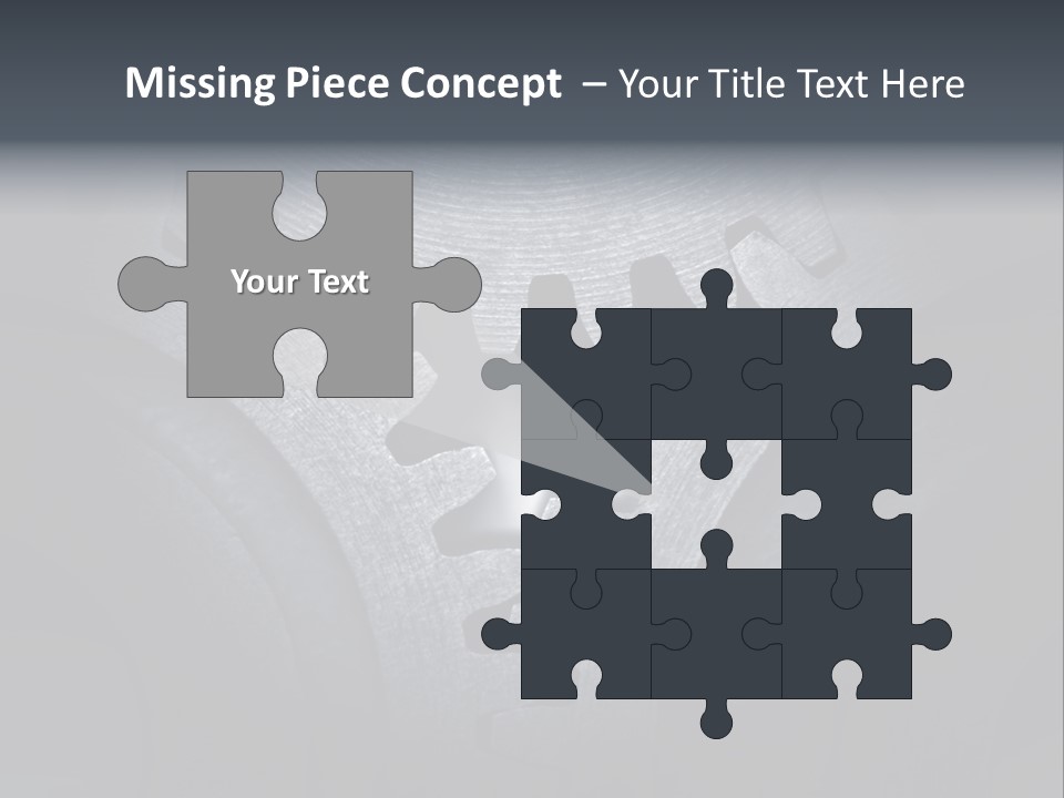 Close-Up Of A Set Of Metallic Gears. PowerPoint Template