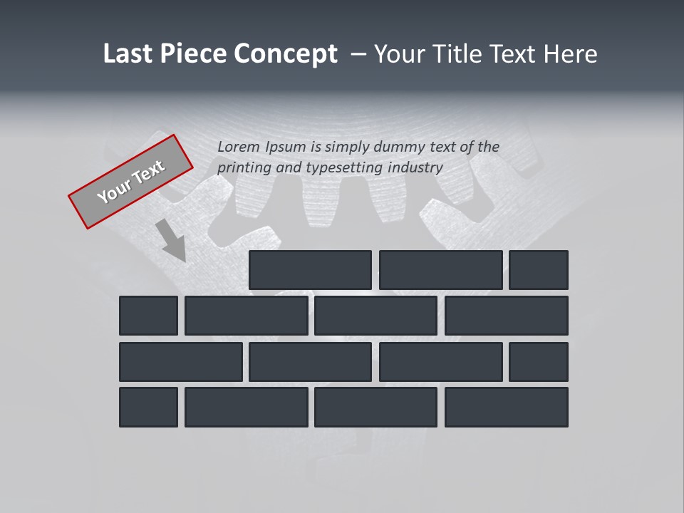 Close-Up Of A Set Of Metallic Gears. PowerPoint Template