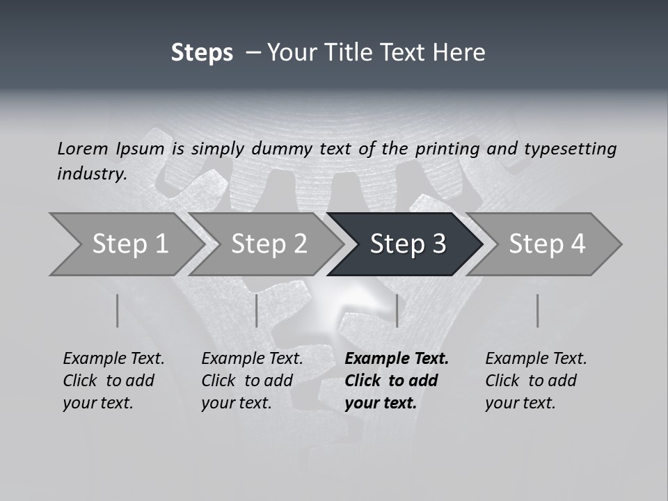 Close-Up Of A Set Of Metallic Gears. PowerPoint Template