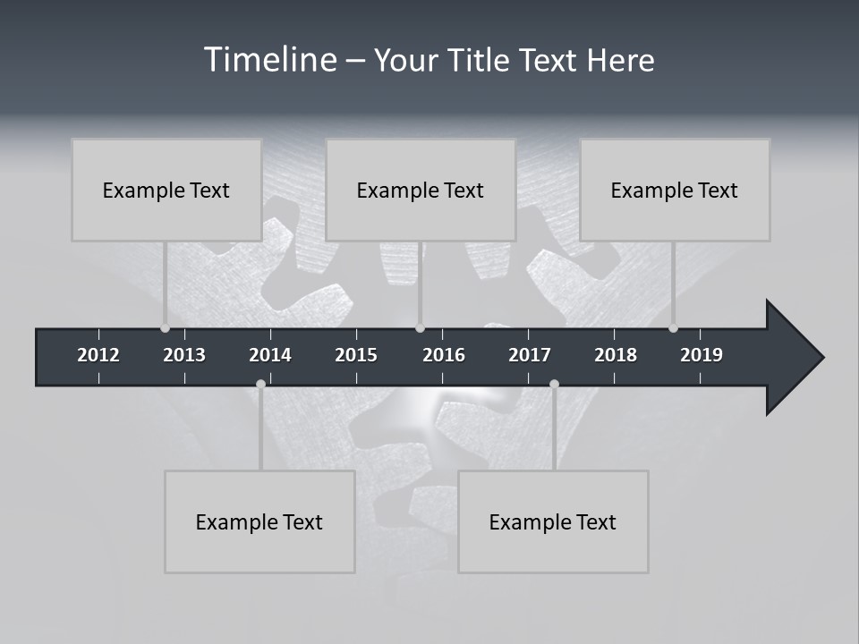 Close-Up Of A Set Of Metallic Gears. PowerPoint Template