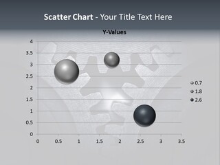 Close-Up Of A Set Of Metallic Gears. PowerPoint Template