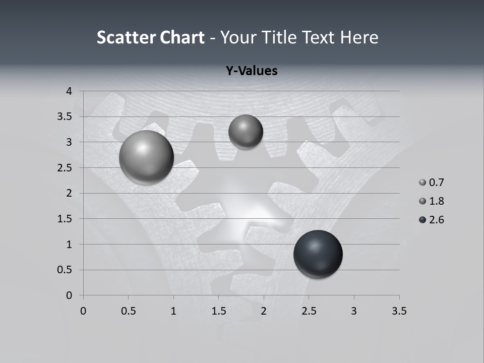 Close-Up Of A Set Of Metallic Gears. PowerPoint Template