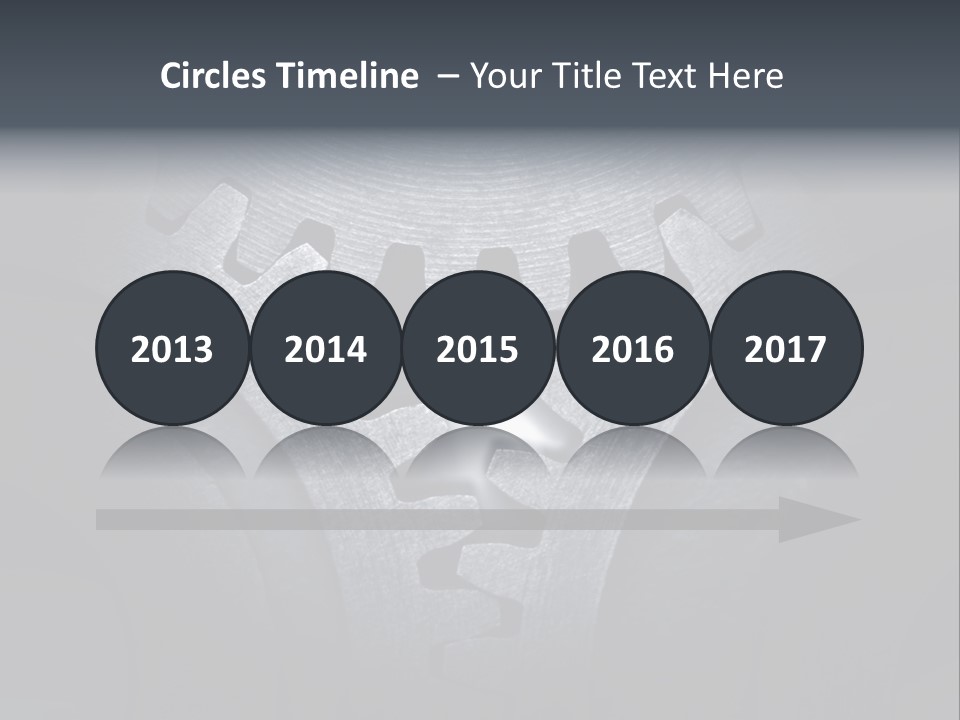 Close-Up Of A Set Of Metallic Gears. PowerPoint Template