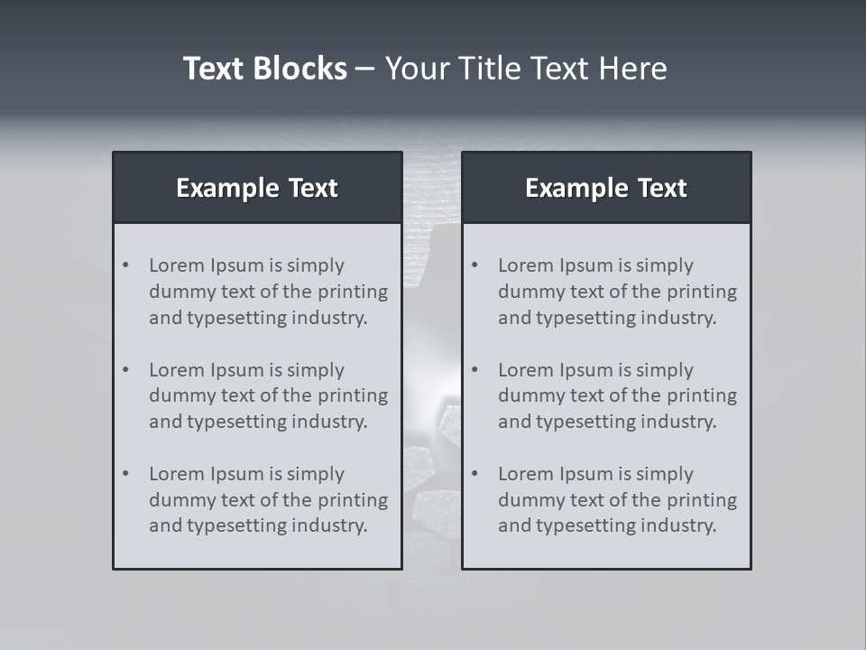 Close-Up Of A Set Of Metallic Gears. PowerPoint Template