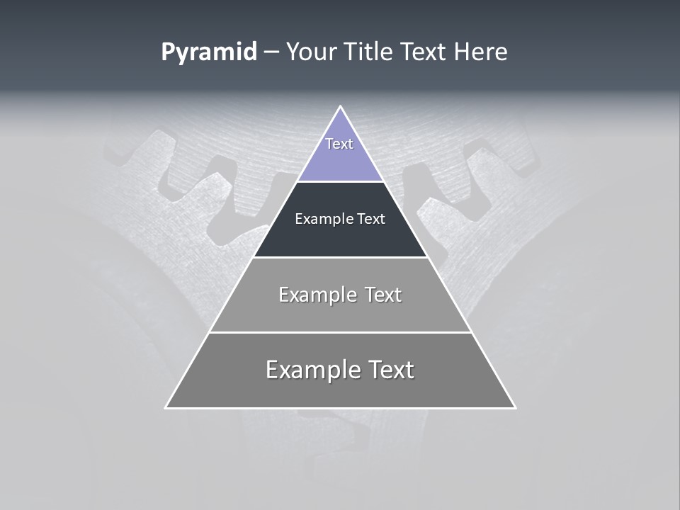 Close-Up Of A Set Of Metallic Gears. PowerPoint Template