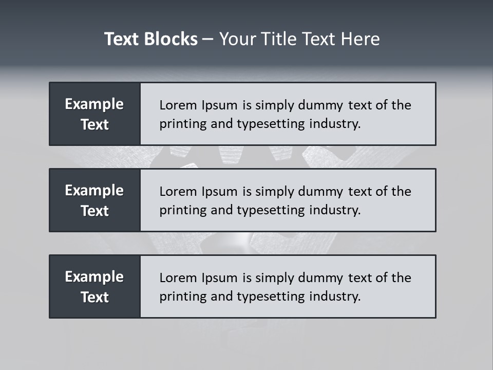Close-Up Of A Set Of Metallic Gears. PowerPoint Template