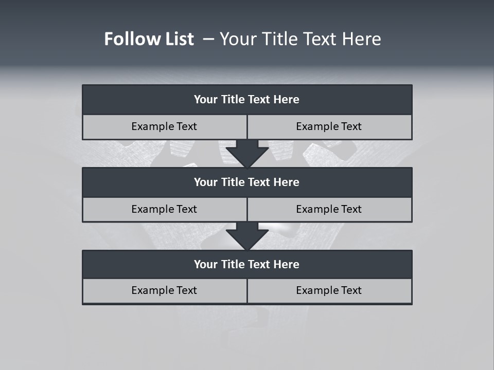 Close-Up Of A Set Of Metallic Gears. PowerPoint Template
