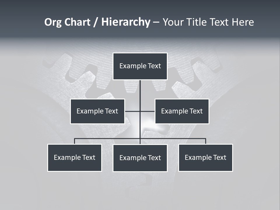 Close-Up Of A Set Of Metallic Gears. PowerPoint Template