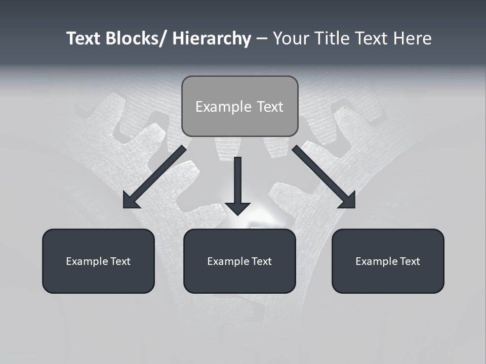 Close-Up Of A Set Of Metallic Gears. PowerPoint Template