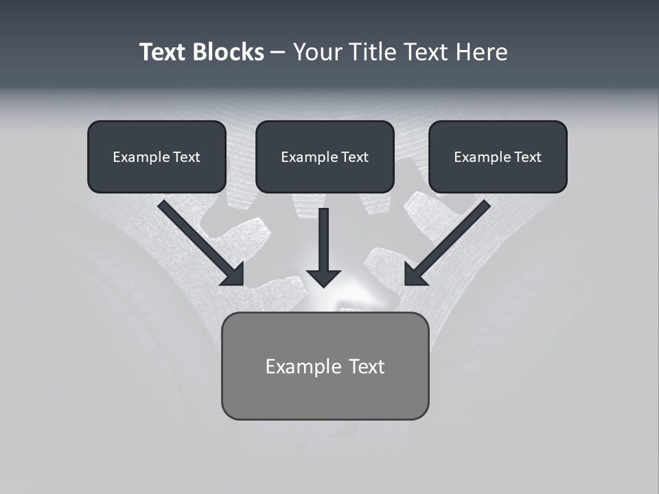 Close-Up Of A Set Of Metallic Gears. PowerPoint Template