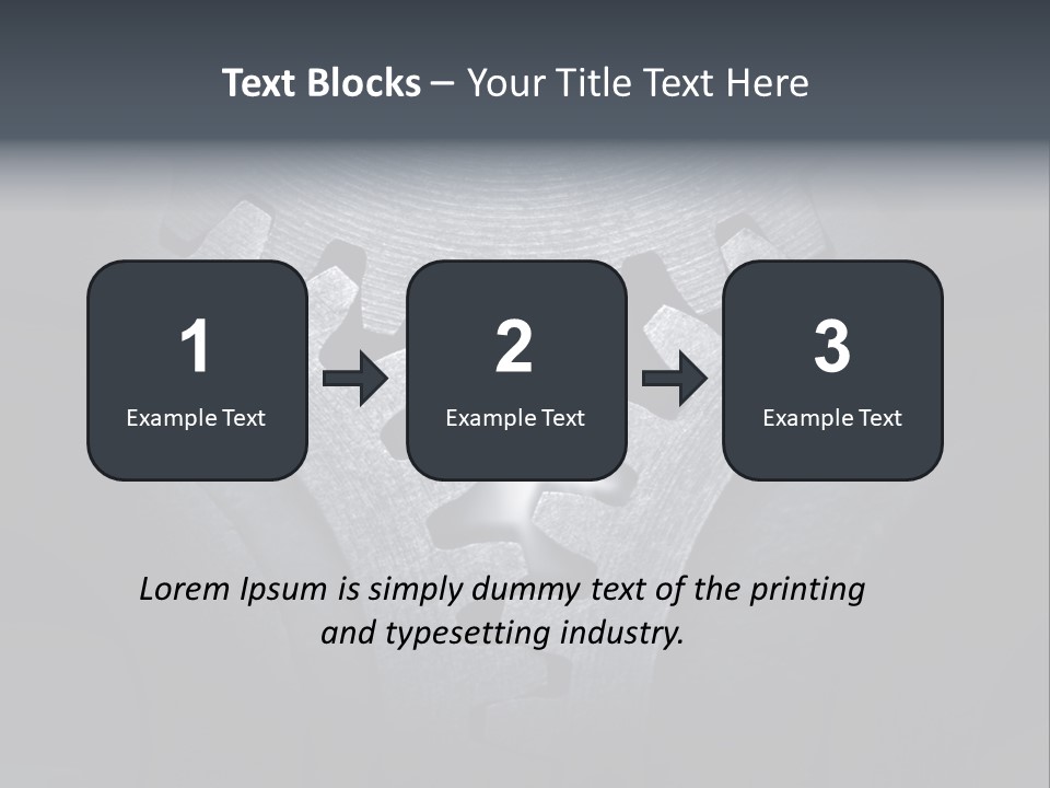 Close-Up Of A Set Of Metallic Gears. PowerPoint Template
