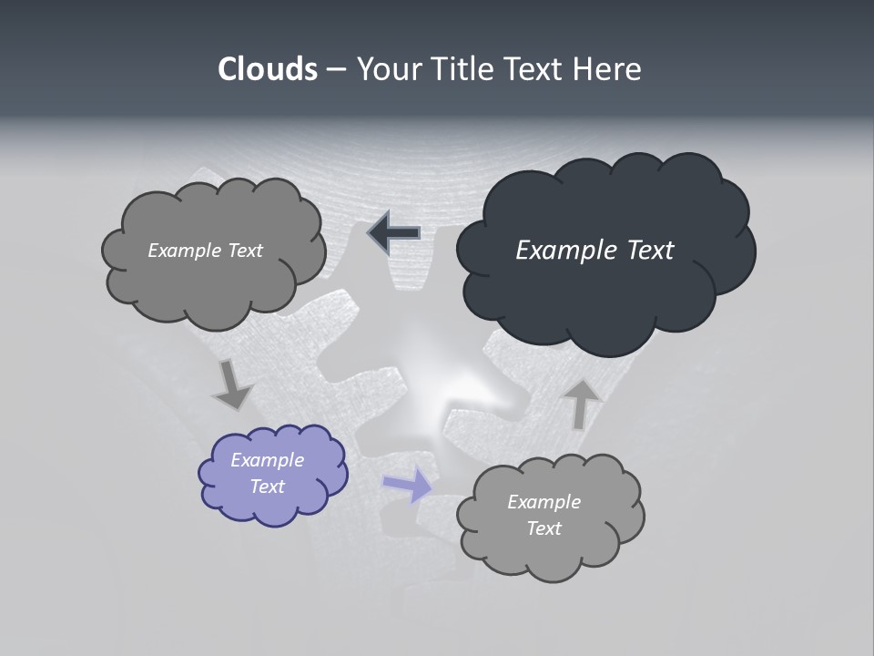 Close-Up Of A Set Of Metallic Gears. PowerPoint Template