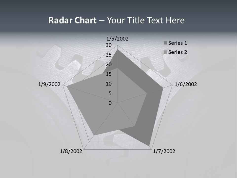 Close-Up Of A Set Of Metallic Gears. PowerPoint Template