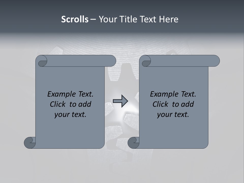 Close-Up Of A Set Of Metallic Gears. PowerPoint Template