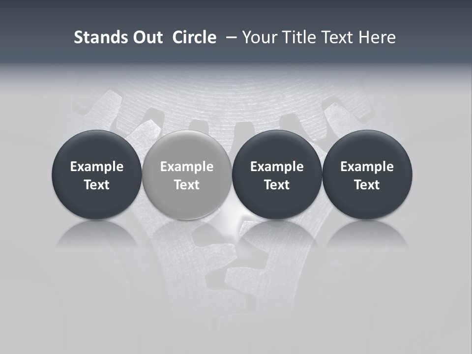 Close-Up Of A Set Of Metallic Gears. PowerPoint Template