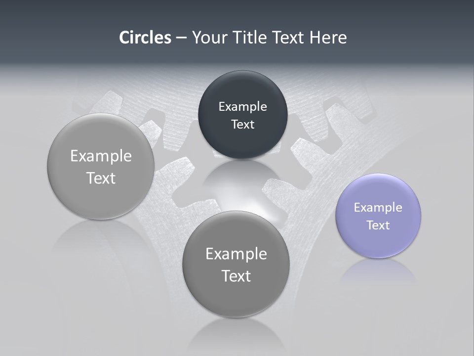 Close-Up Of A Set Of Metallic Gears. PowerPoint Template