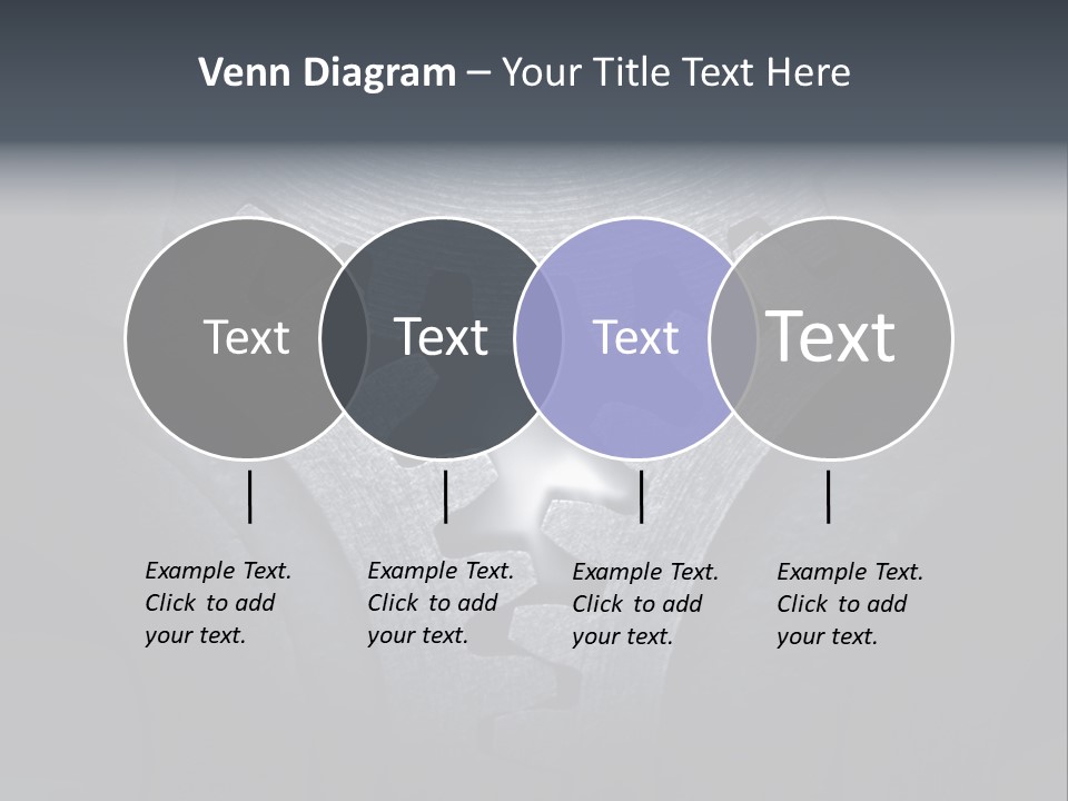 Close-Up Of A Set Of Metallic Gears. PowerPoint Template